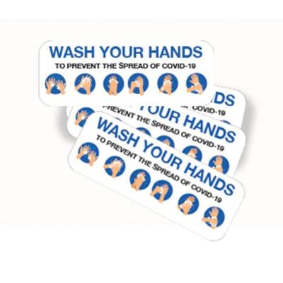 Wash Your Hands Vinyl Signs 160 x 60mm (Pack of 10)