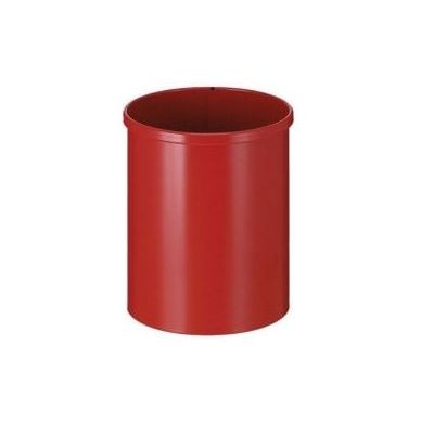 15 Litre Steel Circular Waste Basket Red